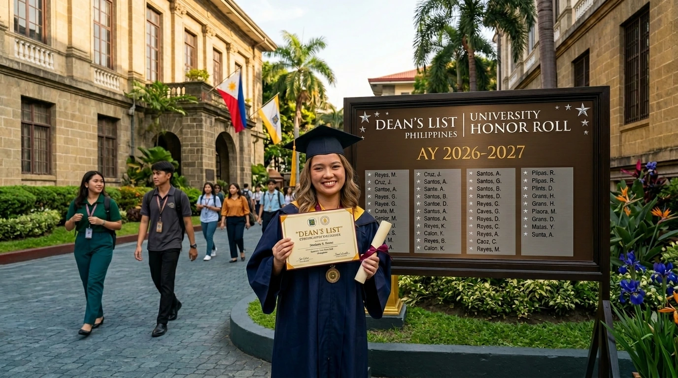 Dean's list. Good GWA in the Philippines